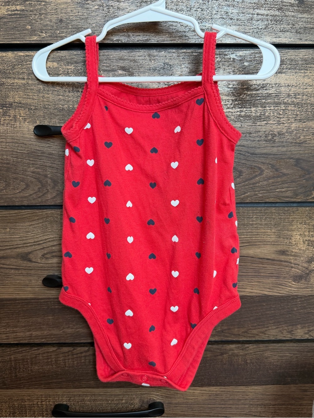 Red Heart-Print Girls' One-Piece Bodysuit 4th of July!